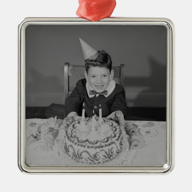 Birthday Cake Metal Ornament (Front)