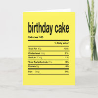Birthday Cake Nutritional Information