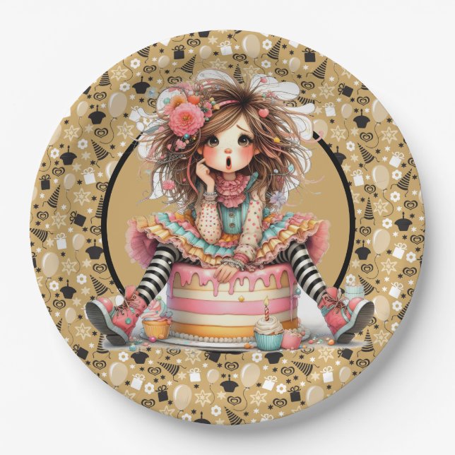 Birthday Cake Paper Plate (Front)