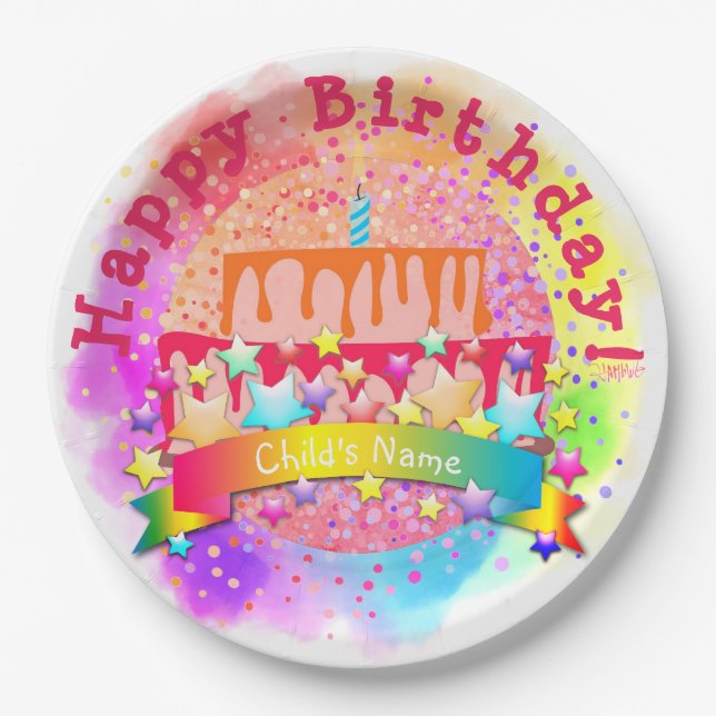 Birthday Cake Paper Plate - HAMbWG (Front)