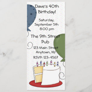Birthday Cake Party Invitation