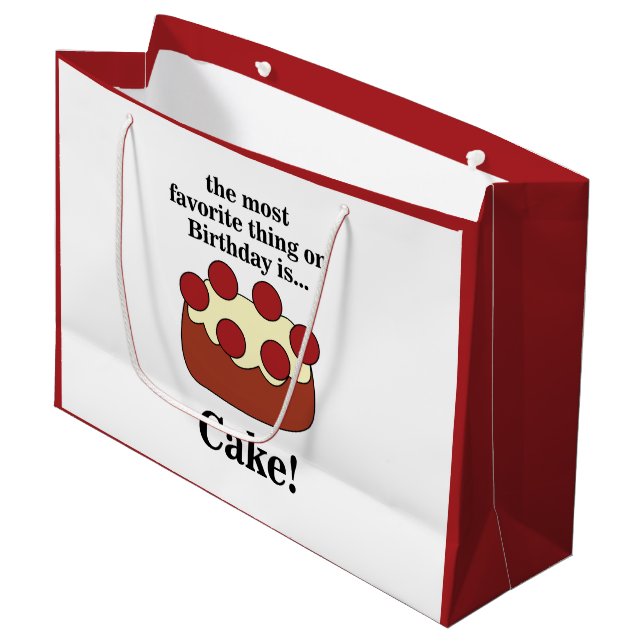 Birthday Cake Party Large Gift Bag (Front Angled)