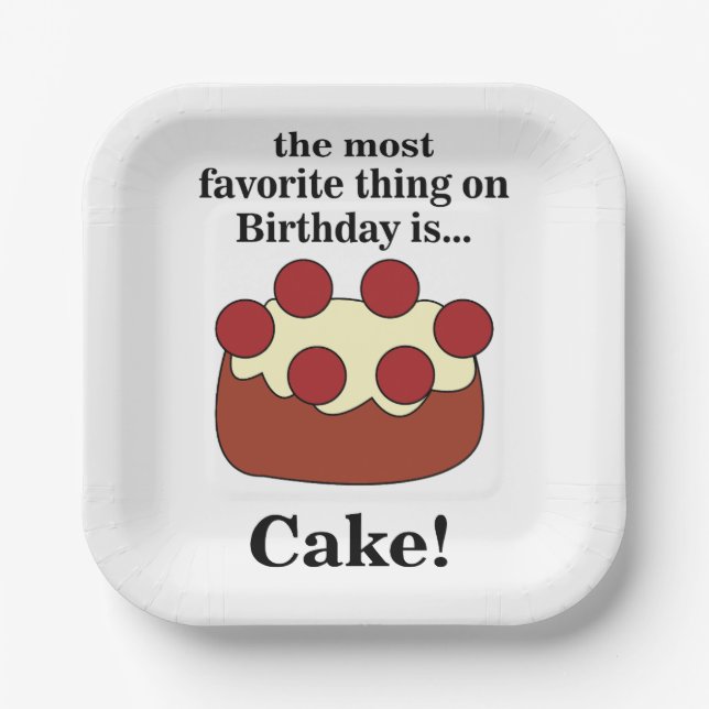 Birthday Cake Party Paper Plate (Front)