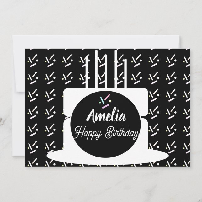 Birthday Cake Party Sprinkles Colouring  Holiday Card (Front)