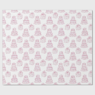 Birthday Cake Pattern Sweet Celebration  Wrapping Paper