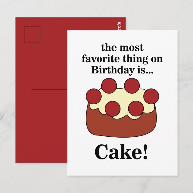 Birthday Cake  Postcard (Front/Back)