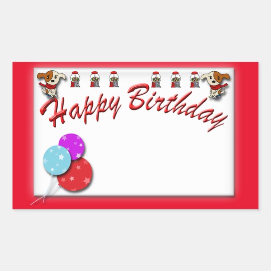 Birthday cake rectangular sticker