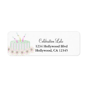 Birthday Cake Return Address Label