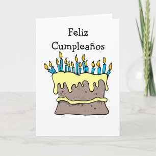Birthday Cake Spanish Birthday Card