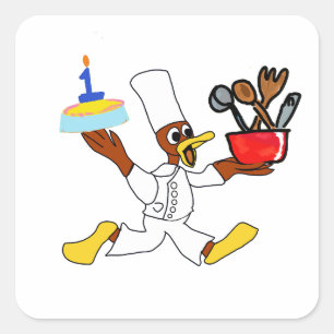 Birthday Cake Square Sticker