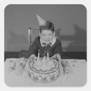 Birthday Cake Square Sticker