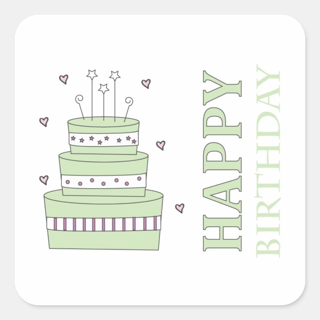 Birthday Cake Sticker (Front)