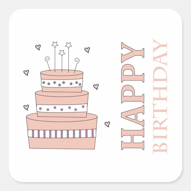 Birthday Cake Sticker (Front)
