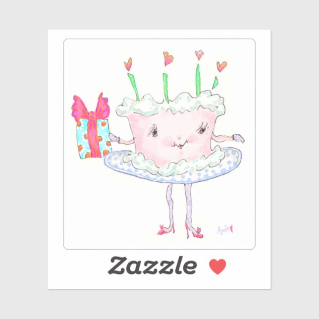 Birthday Cake Sticker (Sheet)