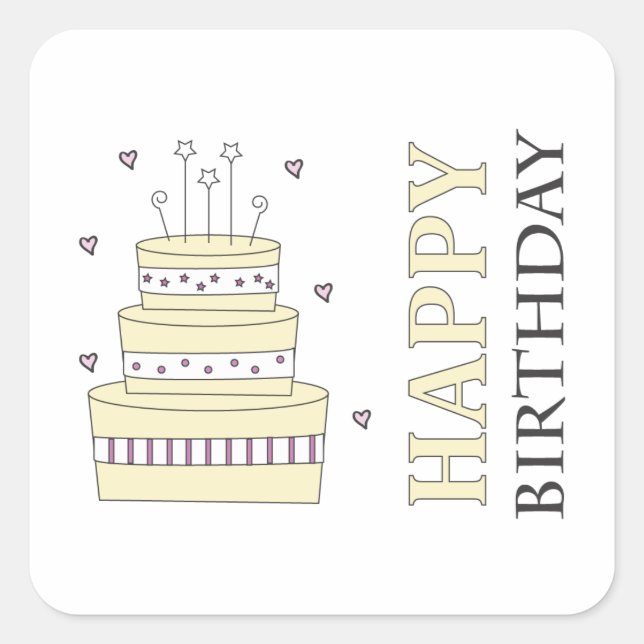 Birthday Cake Sticker (Front)
