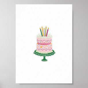 Birthday Cake Sticker Poster