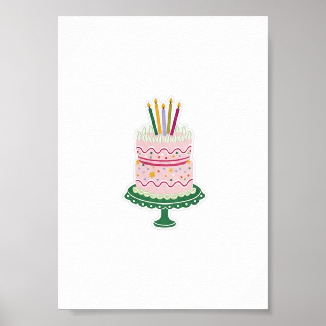 Birthday Cake Sticker Poster (Front)