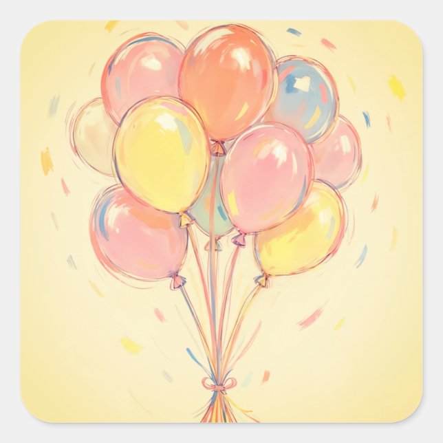 Birthday cake stickers or envelope seals (Front)