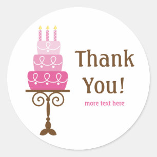 Birthday Cake Thank You Stickers