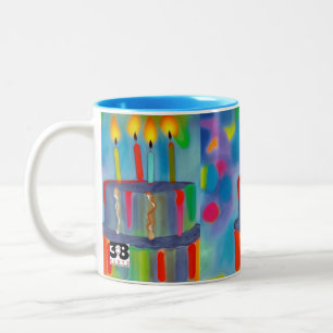 Birthday Cake Two-Tone Coffee Mug