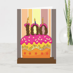 birthday - cake with candle 100 - 100th birthday g card