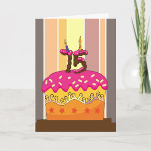 birthday - cake with candles 75 - 75th birthday gr card