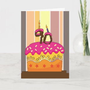 birthday - cake with candles 90 - 90th birthday gr card
