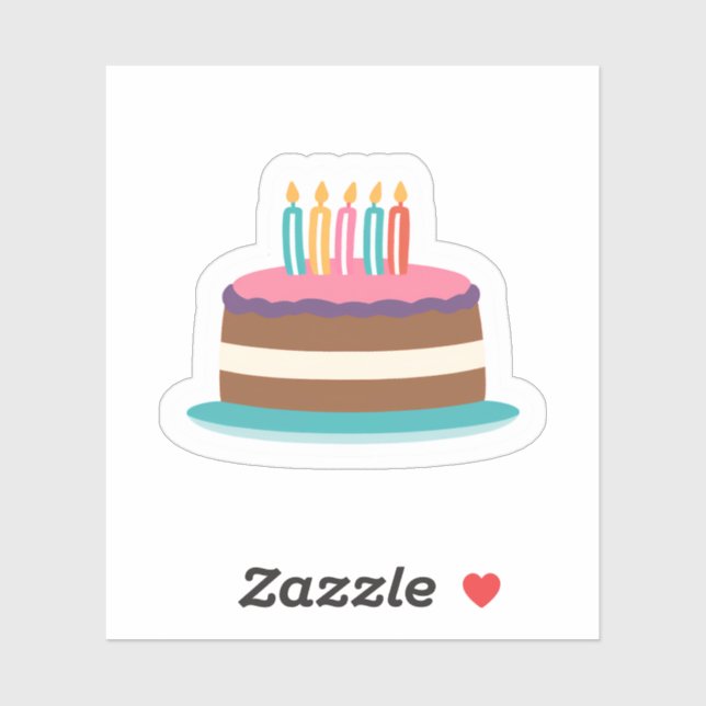 Birthday Cake with Candles | Colourful Cake Bday (Sheet)