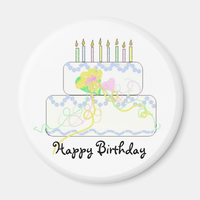Birthday Cake with Candles Magnet (Front)