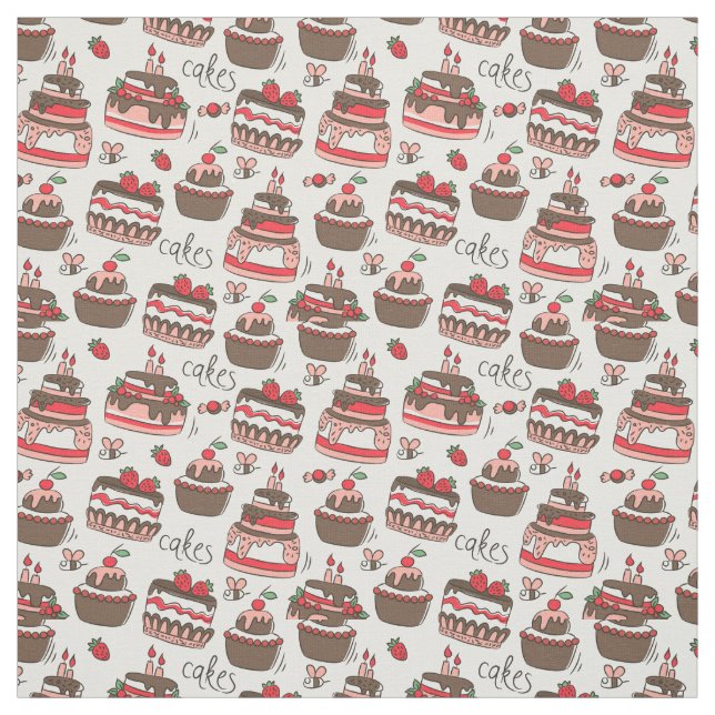 Birthday Cakes Fabric (Swatch)