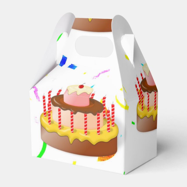 birthday cakes party themed favour box (Front Side)