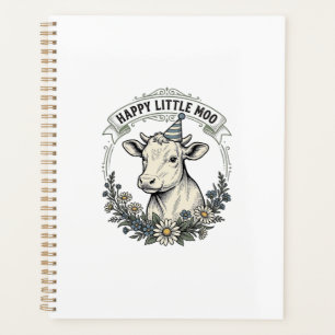 Birthday Calf Illustration Vintage Engraving Flora Planner