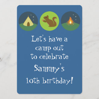 Birthday Camp Out Invitation
