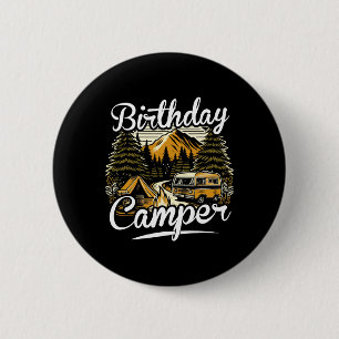 Birthday Camper Camping 6 Cm Round Badge