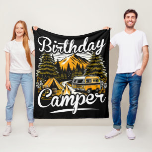 Birthday Camper Camping Camper Lover Fleece Blanket