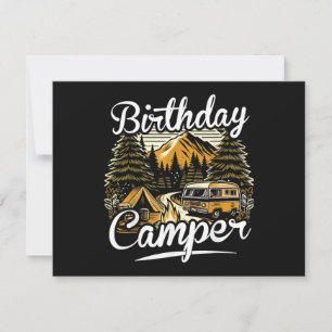 Birthday Camper Camping Invitation