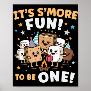Birthday Campfire Marshmallow It's S'more Fun Bein Poster