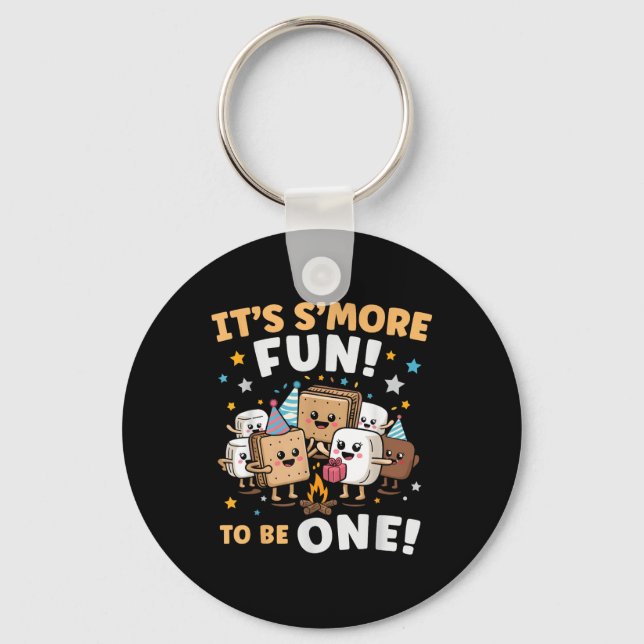Birthday Campfire Marshmallow Its Smore Fun Being  Key Ring (Front)