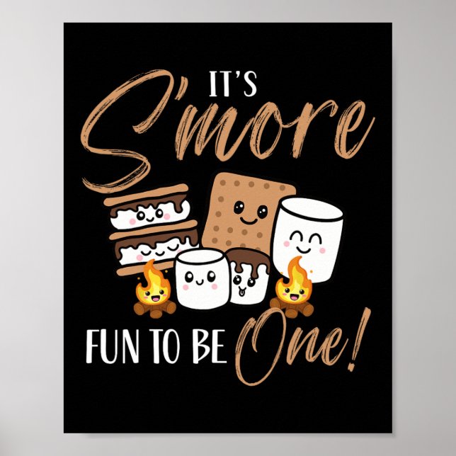 Birthday Campfire Marshmallow It's S'more Fun To B Poster (Front)