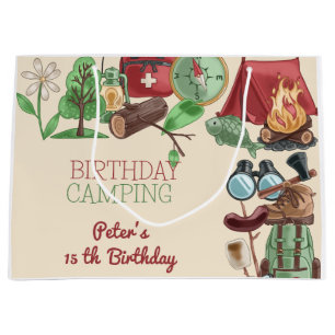 Birthday camping nature hiking for kids large gift bag