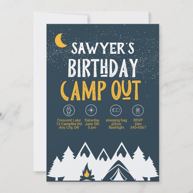 Birthday Campout Invitation (Front)