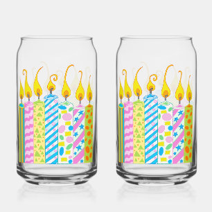 Birthday Candle Drinkware Glass