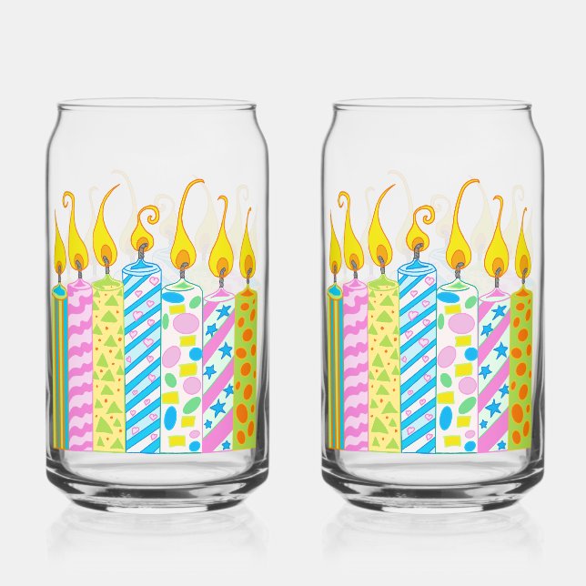 Birthday Candle Drinkware Glass (Front)