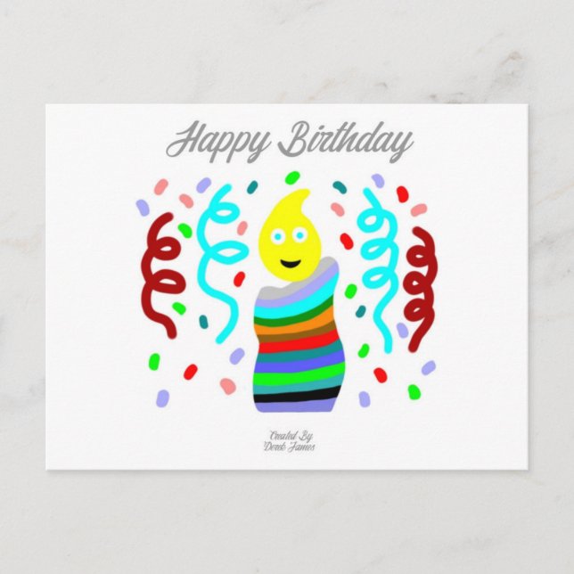 Birthday Candle Greetings Postcard (Front)