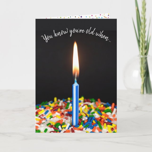 Birthday Candle in Cake Humour Card (Front)