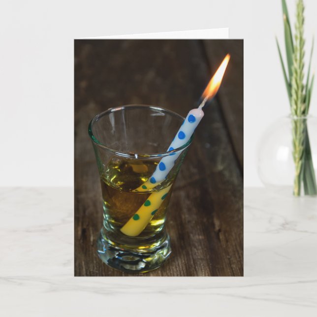 birthday candle in shot glass card (Front)