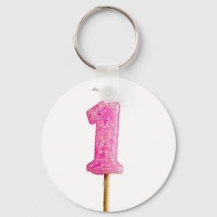 Birthday candle number 1 key ring