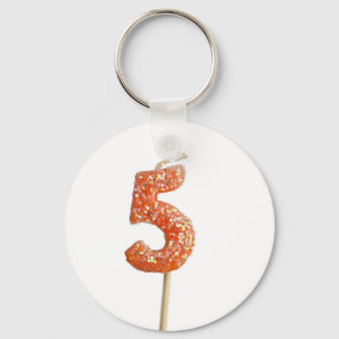 Birthday candle number 5 key ring