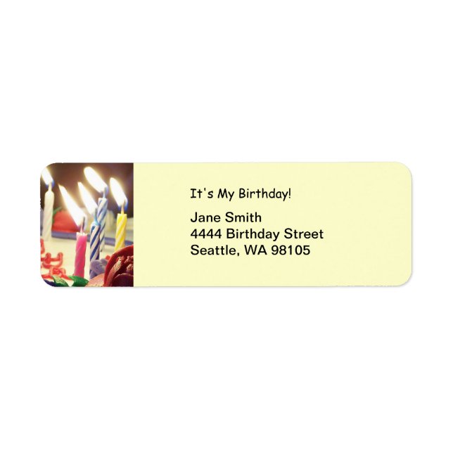 Birthday Candles Address Label Return Address Label (Front)