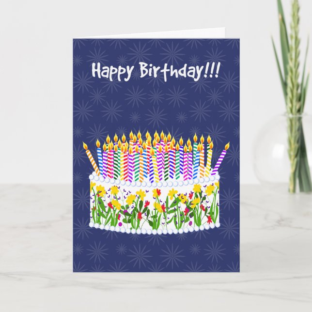 Birthday Candles & Cake Card (Front)